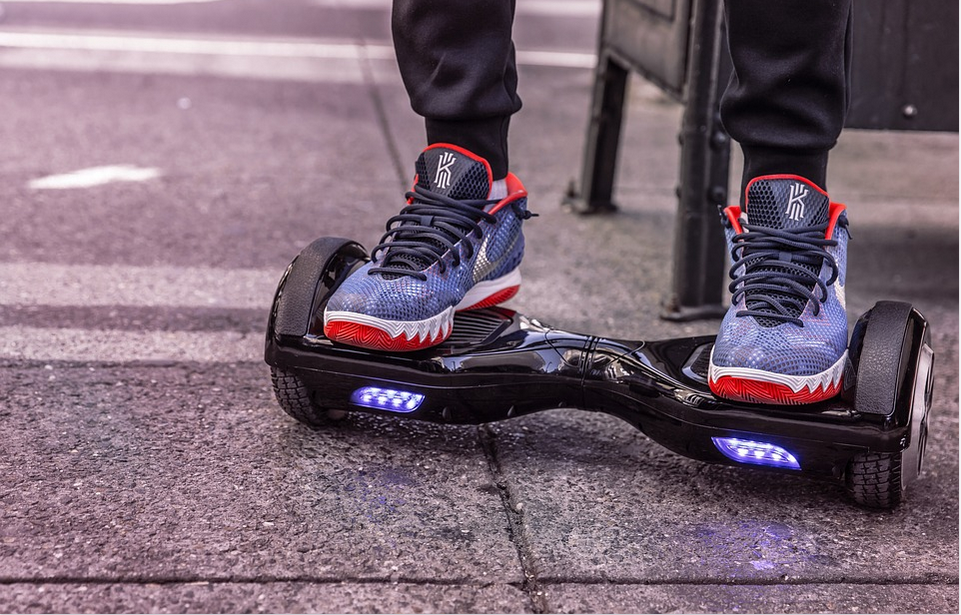 a hoverboad on road