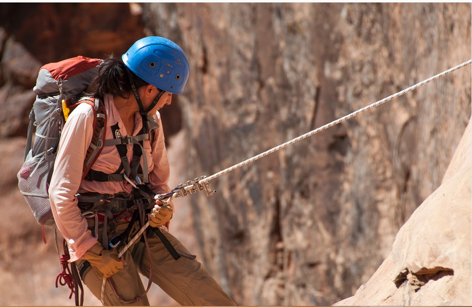 a man in a climbing activity